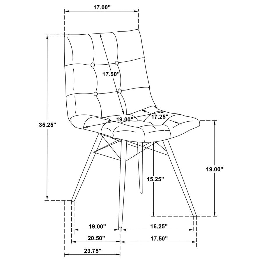 Aiken Upholstered Dining Side Chair Charcoal (Set of 4) - 110302