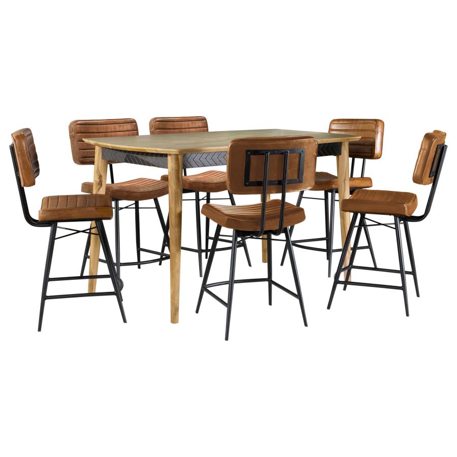 Partridge 7-piece Counter Dining Set Sheesham and Camel - 110578-S7C