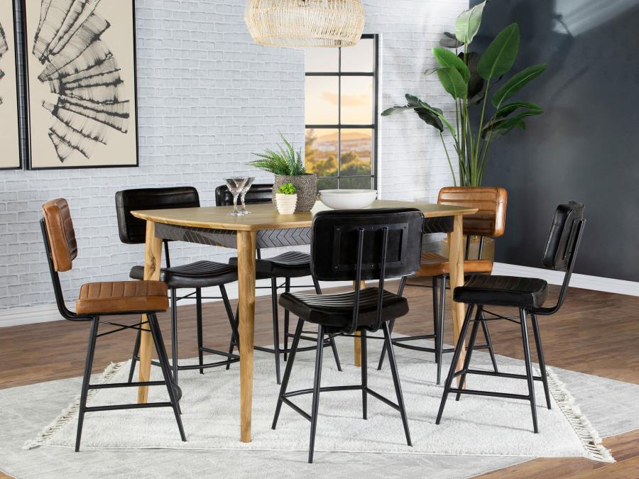 Partridge 7-piece Counter Dining Set Espresso and Camel - 110578-S7