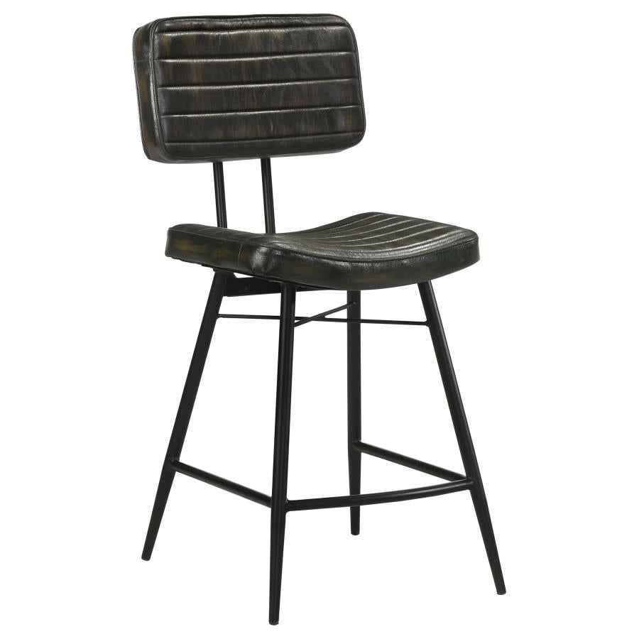 Partridge Leather Counter Chair Antique Espresso (Set of 2) - 110659