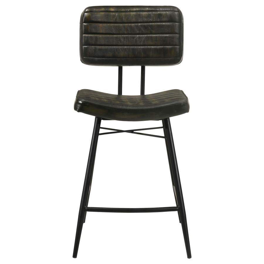 Partridge Leather Counter Chair Antique Espresso (Set of 2) - 110659