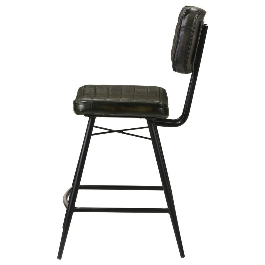 Partridge Leather Counter Chair Antique Espresso (Set of 2) - 110659