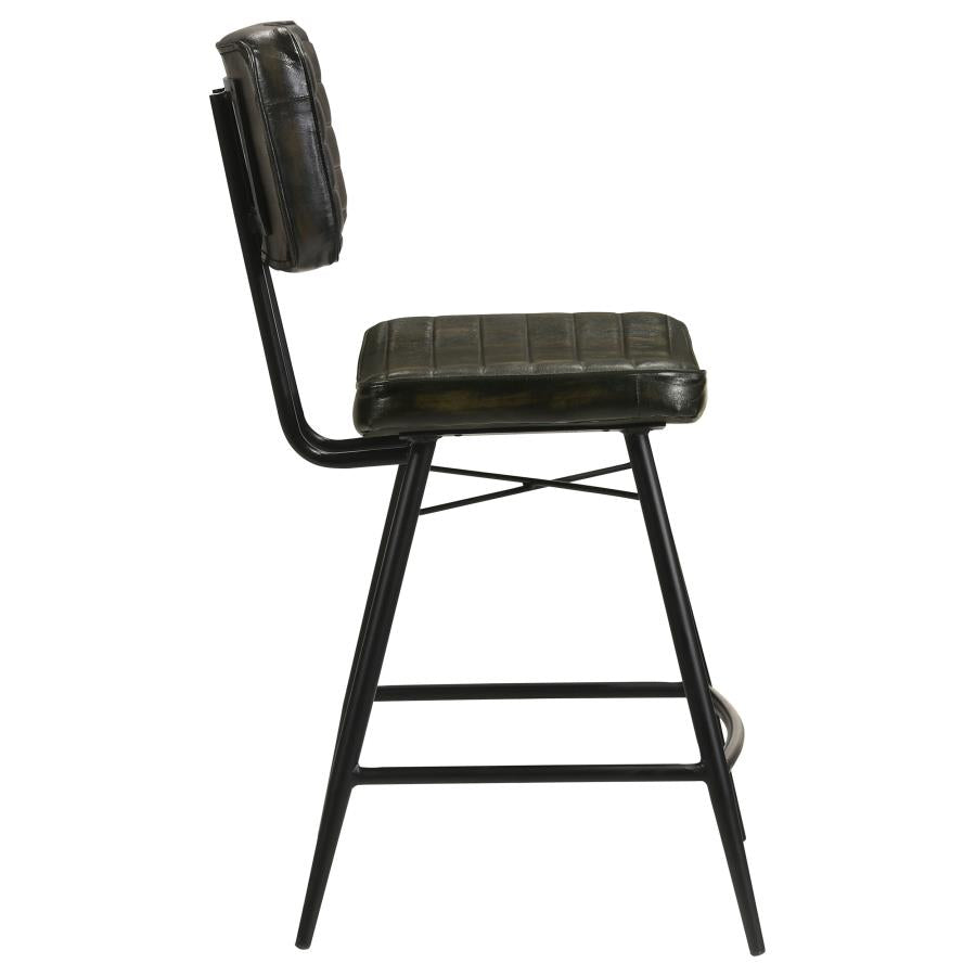 Partridge Leather Counter Chair Antique Espresso (Set of 2) - 110659