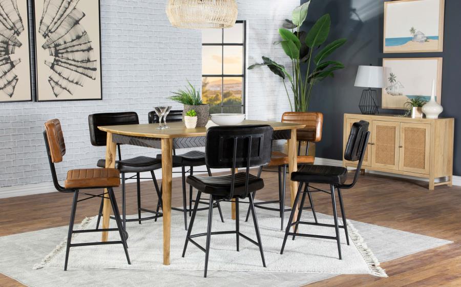Partridge Leather Counter Chair Antique Espresso (Set of 2) - 110659