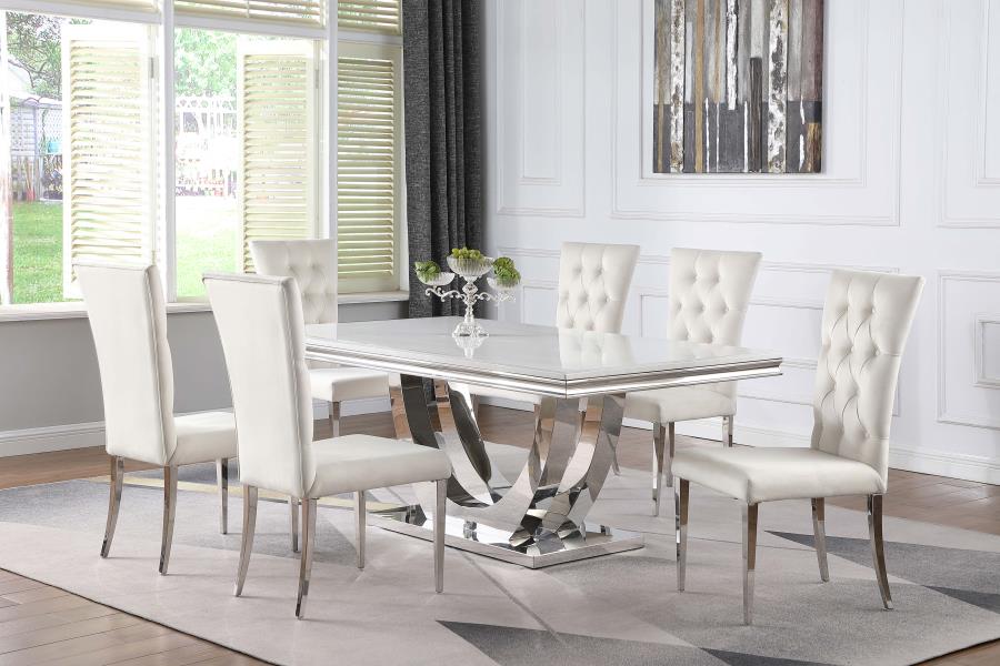 Kerwin Rectangular 71-inch Stone Top Dining Table White - 111101