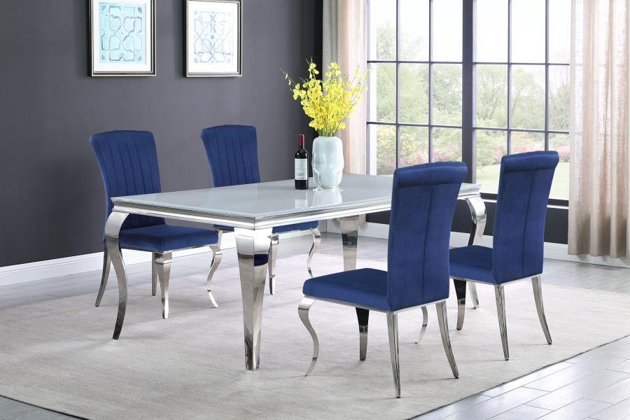 Carone Rectangular 81-inch Glass Top Dining Table White - 115081