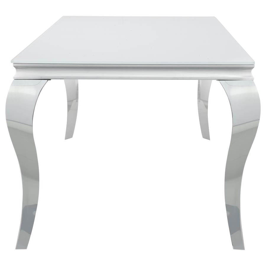 Carone Rectangular 61-inch Glass Top Dining Table White - 115091