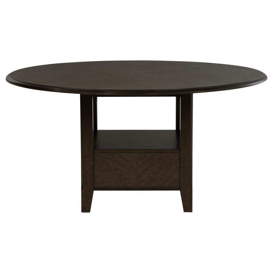 Twyla 60-inch Round Dining Table with Drawer Dark Cocoa - 115100