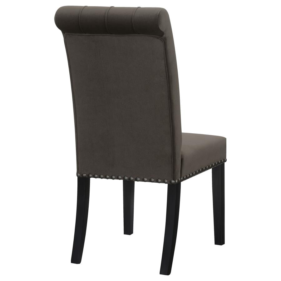 Alana Velvet Upholstered Dining Side Chair Brown (Set of 2) - 115172