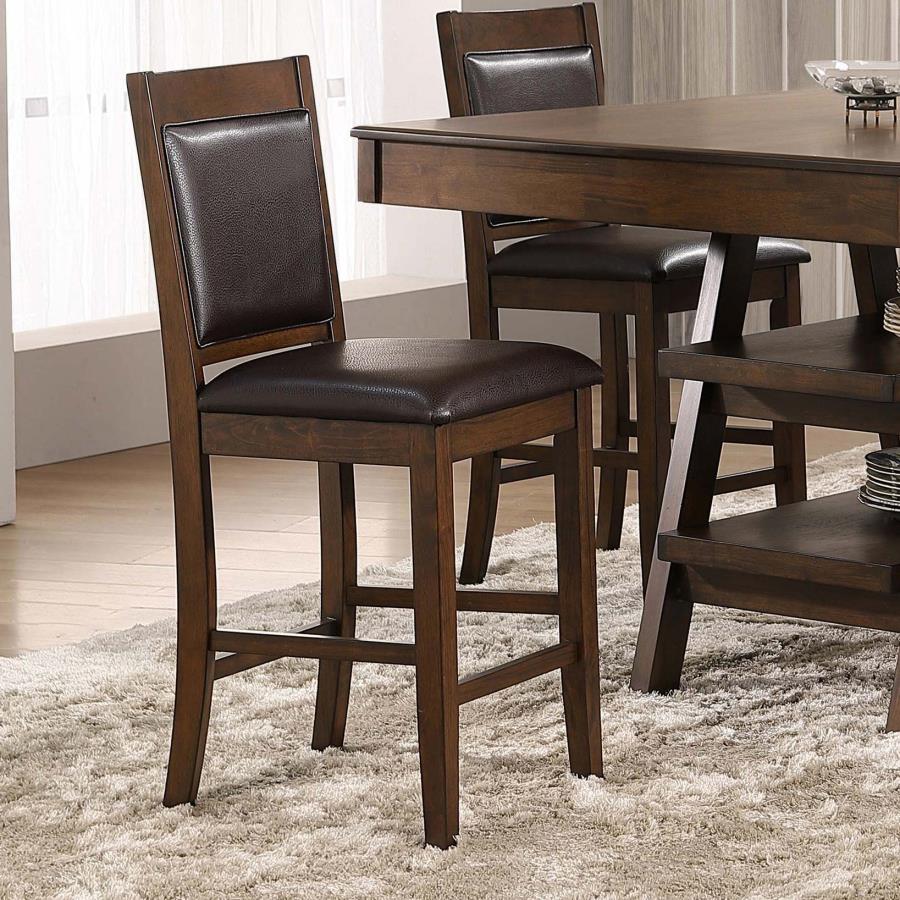 Dewey Upholstered Counter Chair Walnut (Set of 2) - 115209