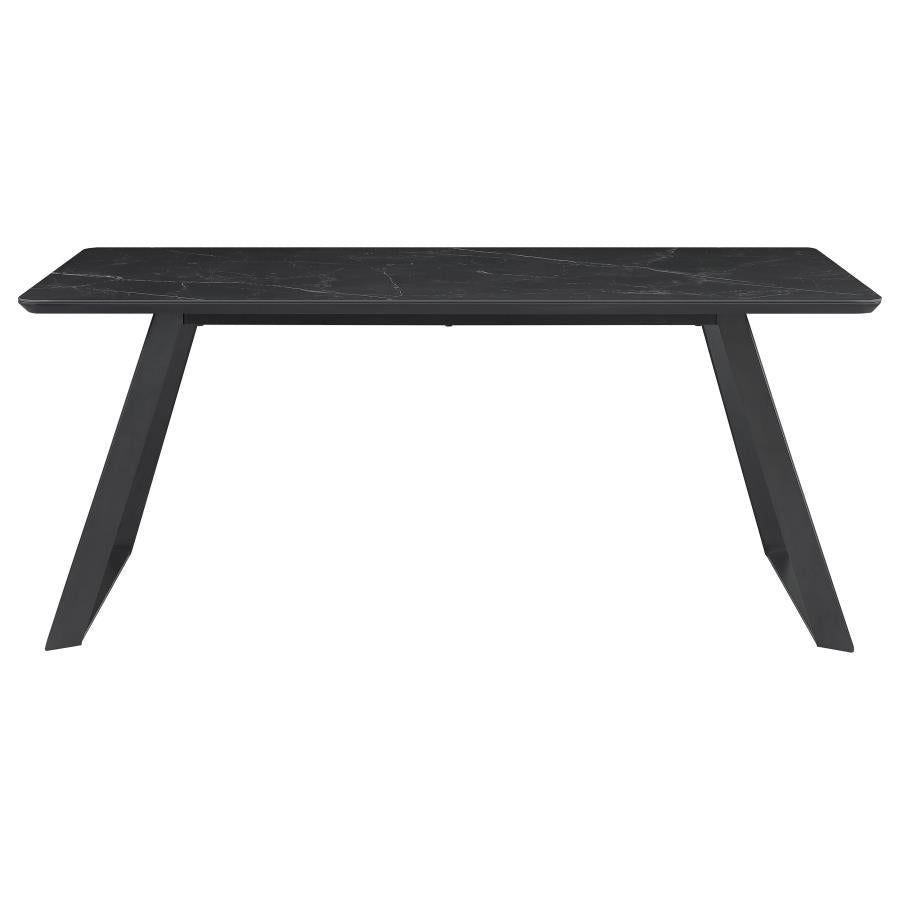 Smith 5-piece Rectangular Ceramic Top Dining Table Set Black - 115231-S5