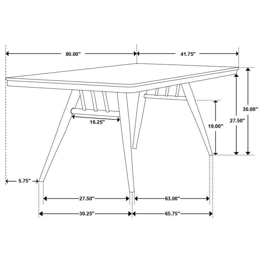 Wes 5-piece Rectangular Dining Table Set Dark Walnut - 115271-S5