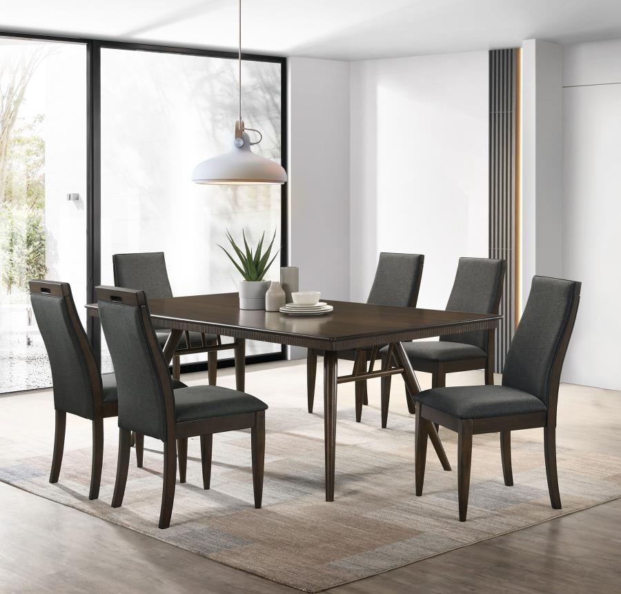 Wes 7-piece Rectangular Dining Table Set Dark Walnut - 115271-S7