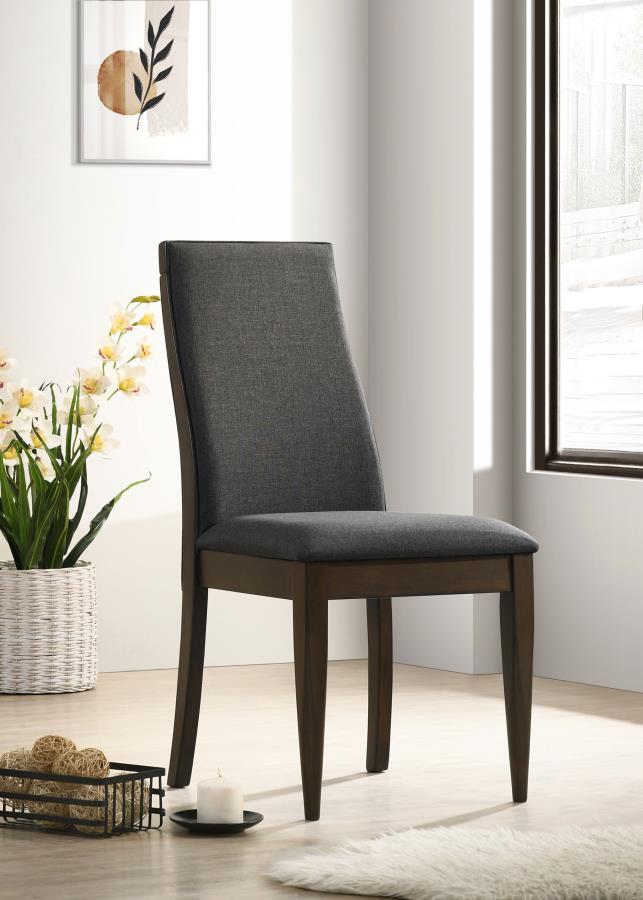 Wes Upholstered Dining Side Chair Dark Walnut (Set of 2) - 115272