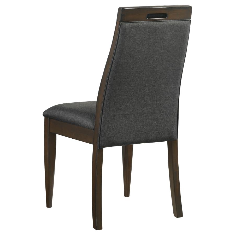 Wes Upholstered Dining Side Chair Dark Walnut (Set of 2) - 115272