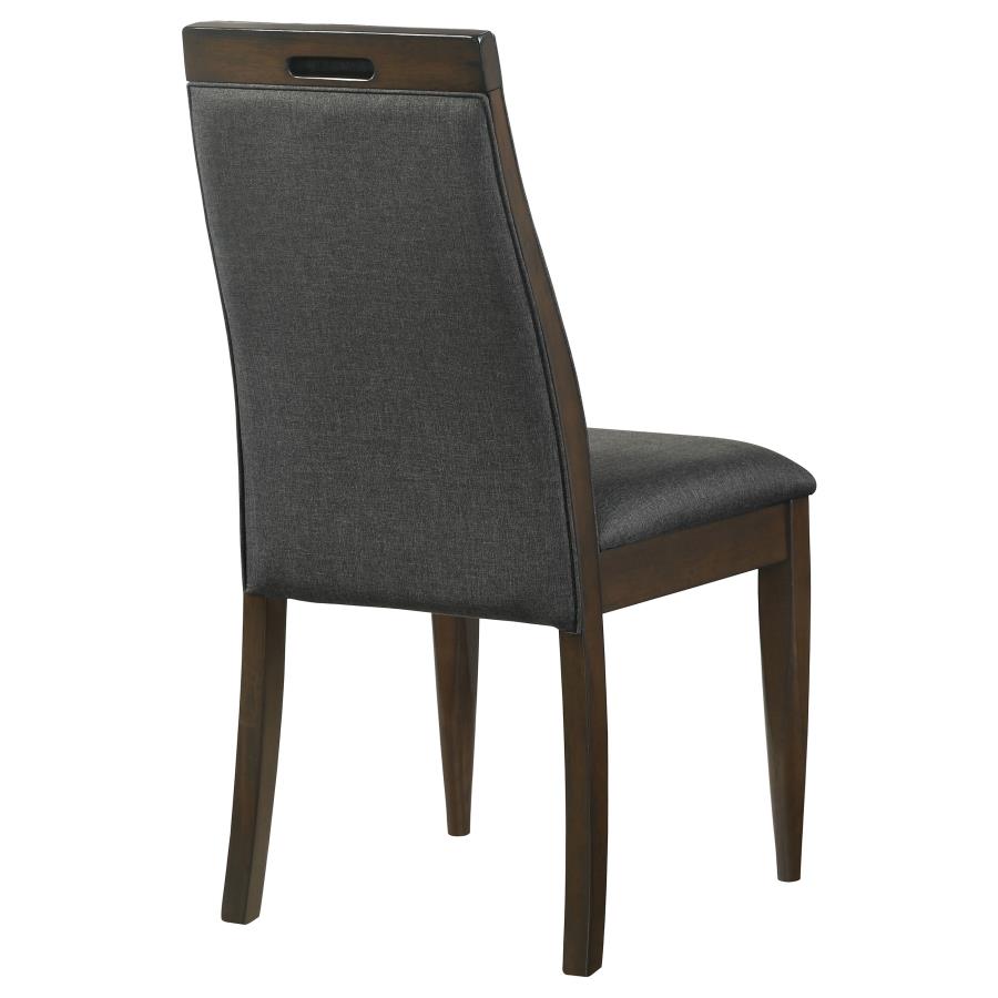 Wes Upholstered Dining Side Chair Dark Walnut (Set of 2) - 115272