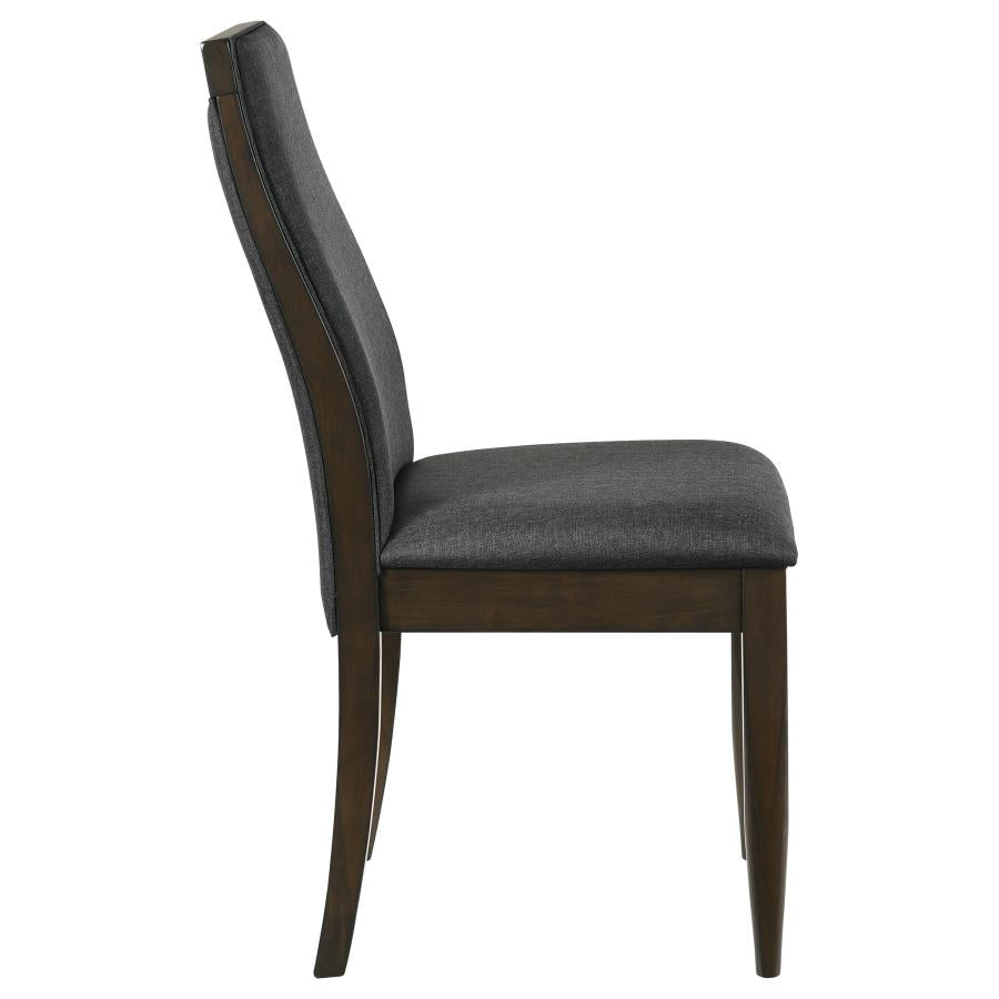 Wes Upholstered Dining Side Chair Dark Walnut (Set of 2) - 115272