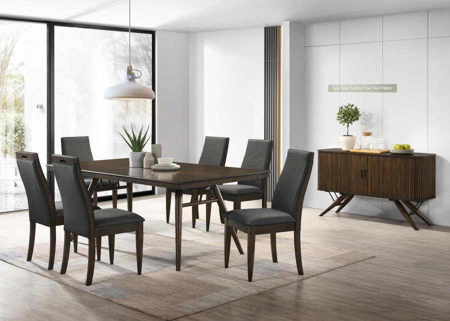 Wes Upholstered Dining Side Chair Dark Walnut (Set of 2) - 115272