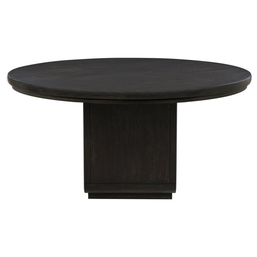 Leandro 5-piece Round Dining Table Set Burnished Black - 115390-S5A