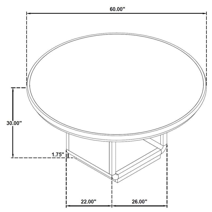 Leandro 5-piece Round Dining Table Set Burnished Black - 115390-S5A