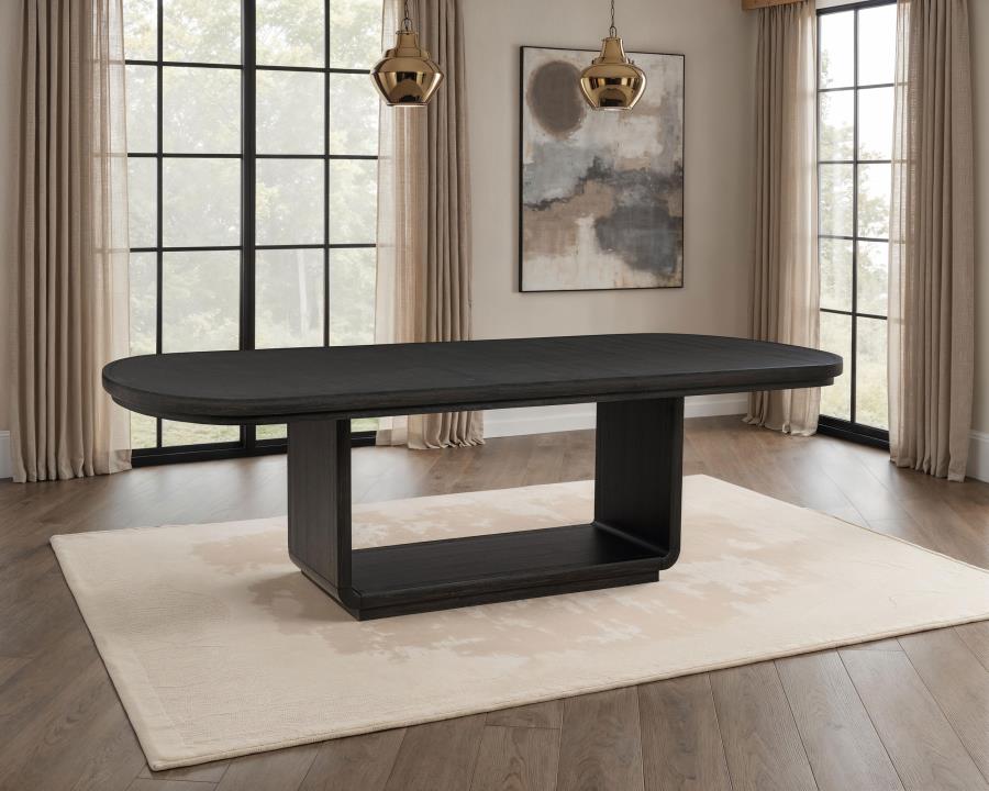Leandro 78-inch Extension Dining Room Table Burnished Black - 115391