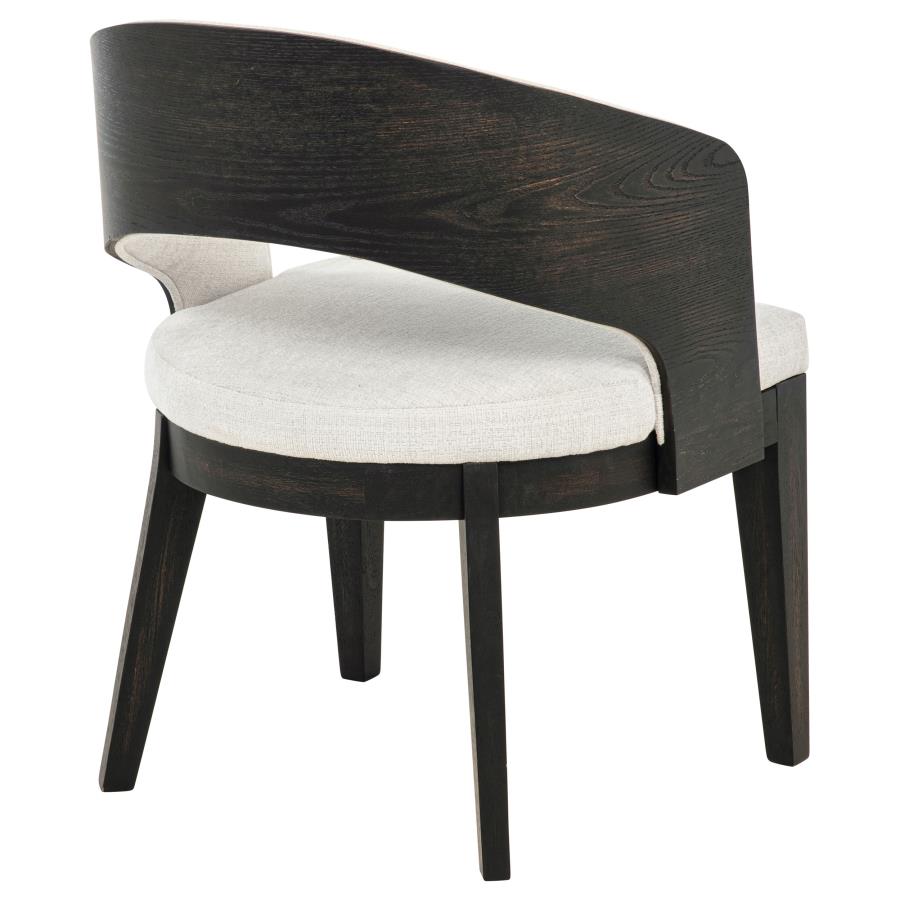 Leandro Upholstered Dining Arm Chair Cream (Set of 2) - 115393