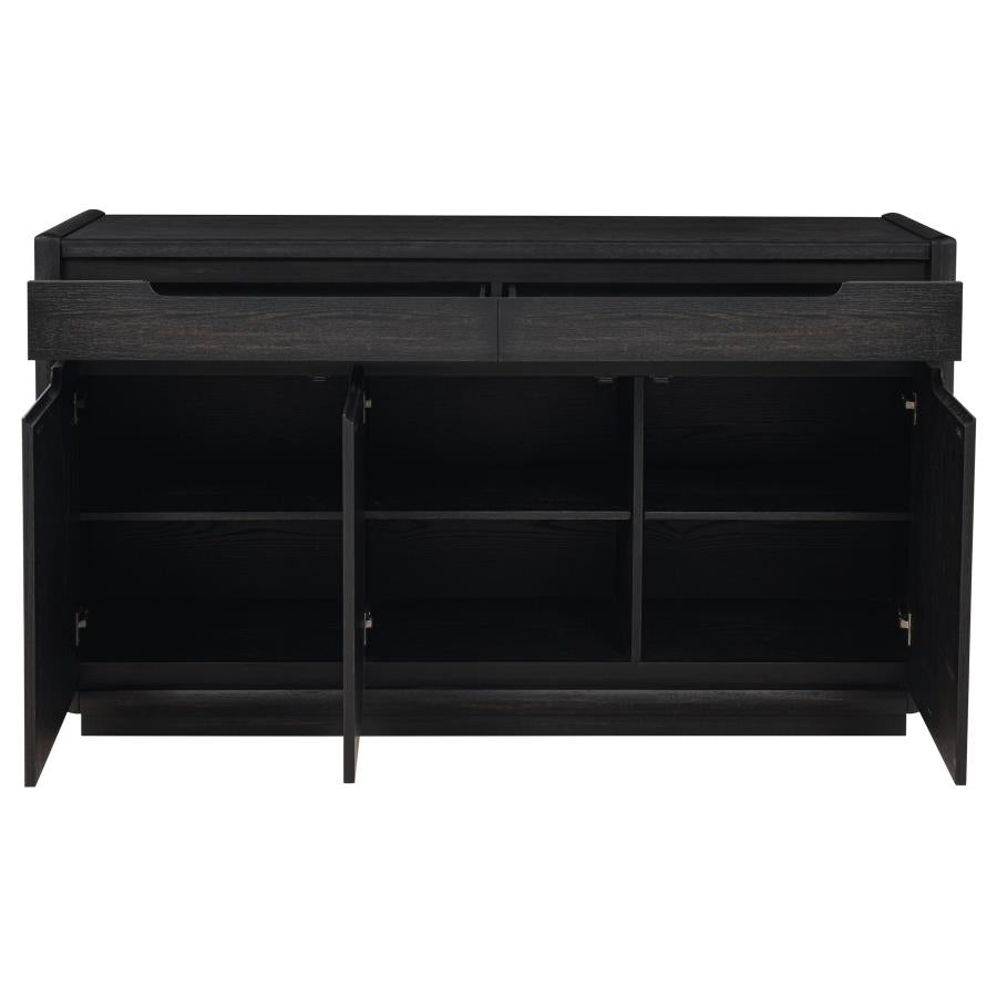 Leandro 2-drawer Dining Sideboard Server Burnished Black - 115395