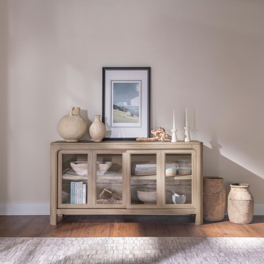 Solano Sliding Door Dining Sideboard Server Weathered Mango - 115505