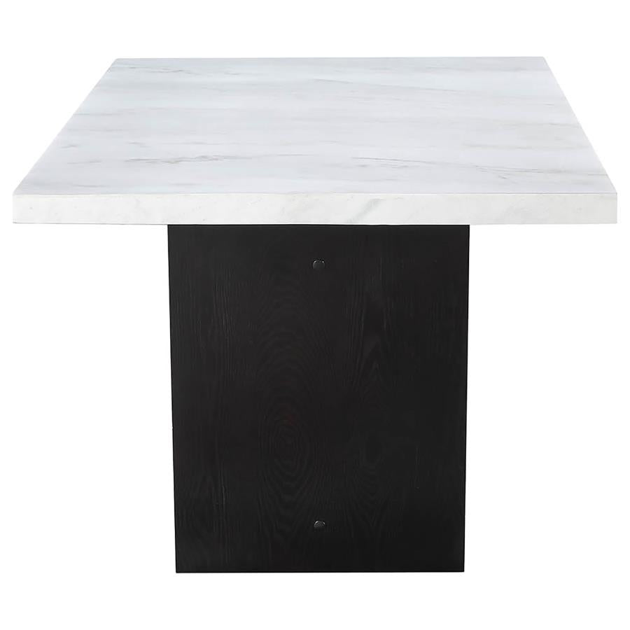 Sherry 5-piece Rectangular Marble Top Dining Table Set Grey - 115511-S5G