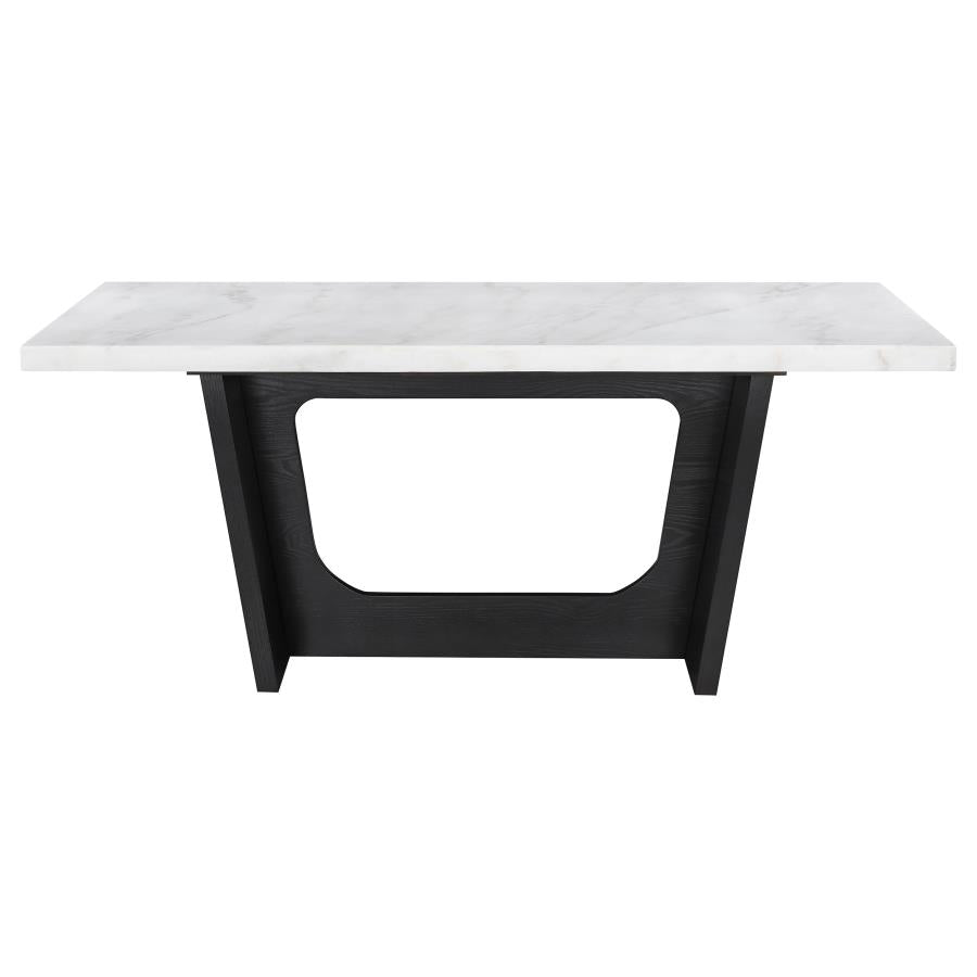 Sherry 7-piece Rectangular Marble Top Dining Table Set Brown - 115511-S7BV