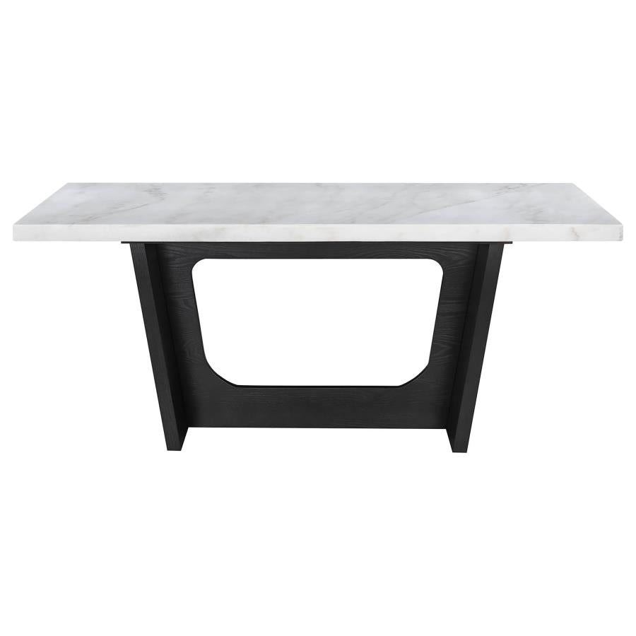 Sherry 7-piece Rectangular Marble Top Dining Table Set Grey - 115511-S7G