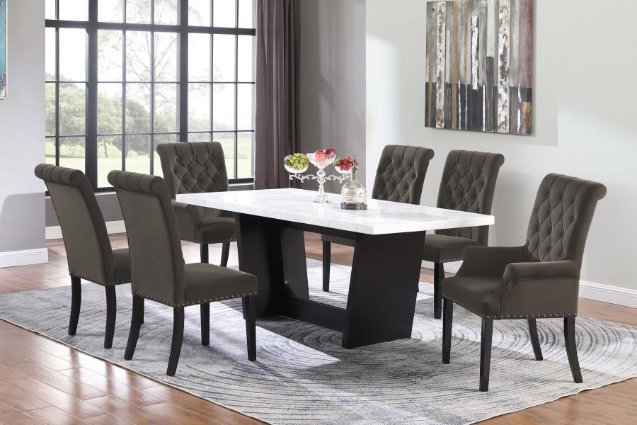 Osborne 72-inch Marble Top Dining Table Rustic Espresso - 115511