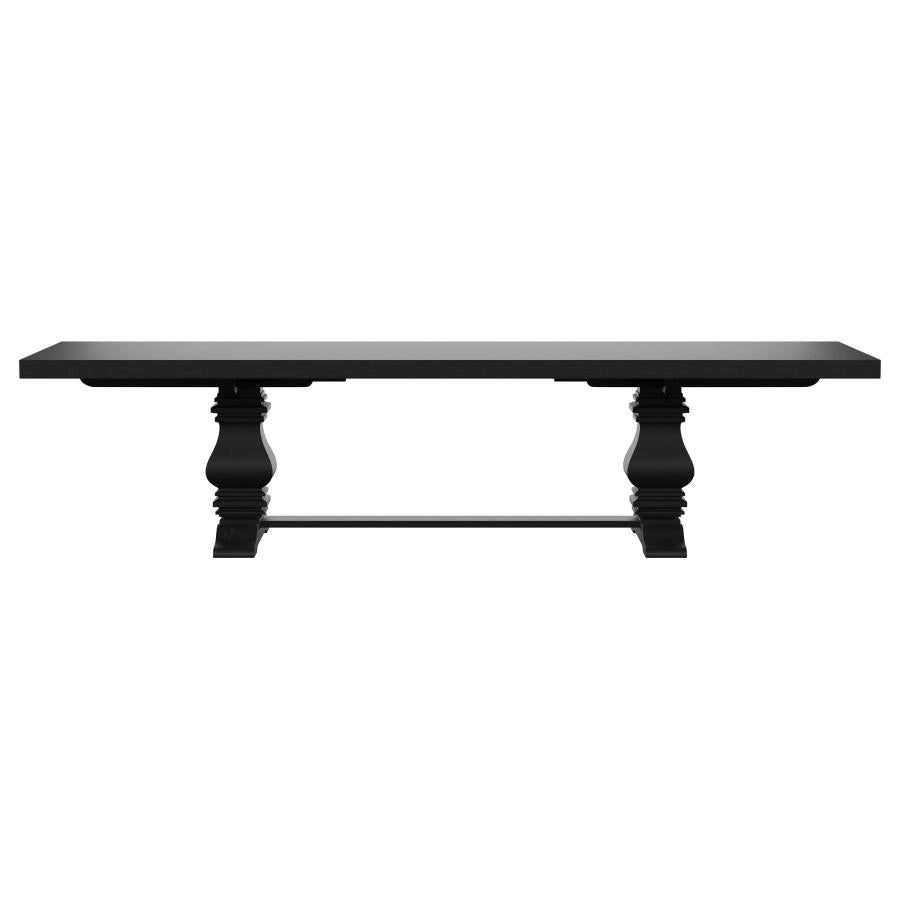 Florence 126-inch Extension Dining Table Distressed Black - 115531