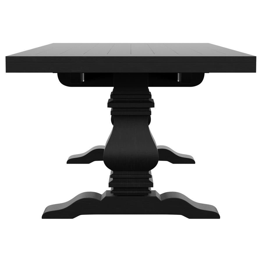 Florence 126-inch Extension Dining Table Distressed Black - 115531