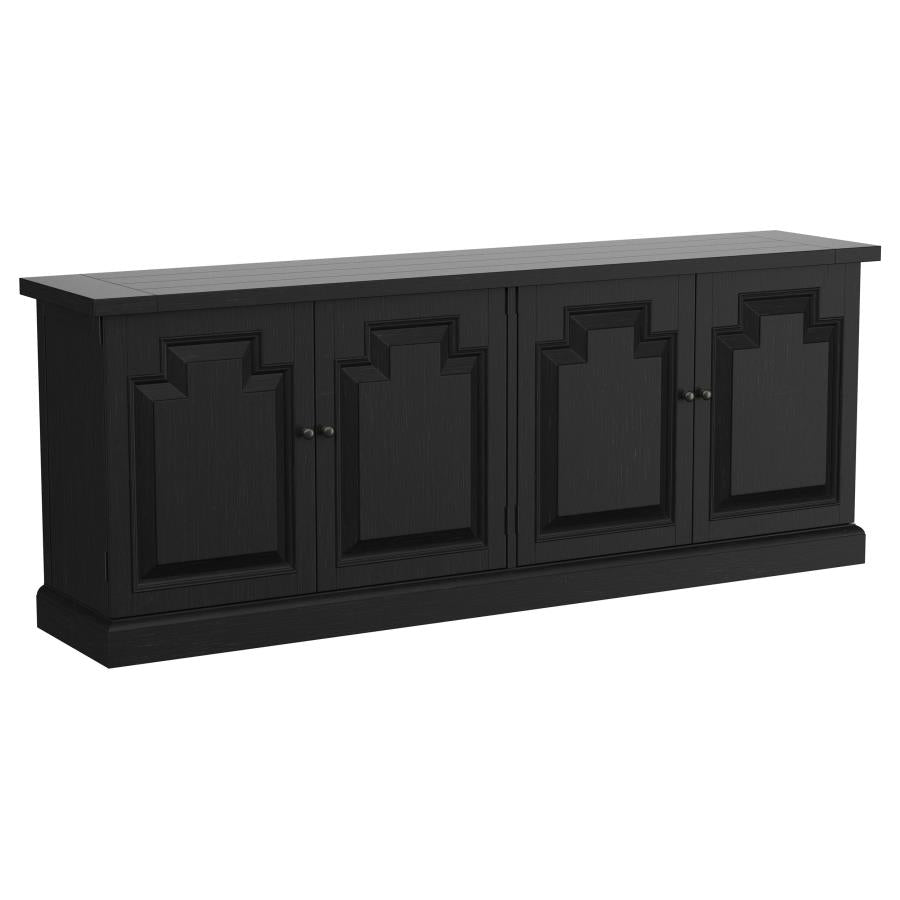Florence 4-door Dining Sideboard Buffet Distressed Black - 115535