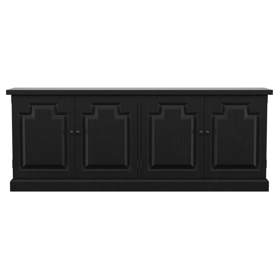 Florence 4-door Dining Sideboard Buffet Distressed Black - 115535