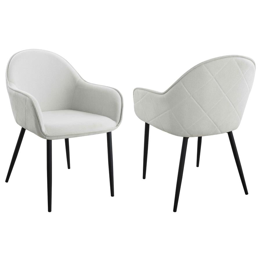 Emma Fabric Upholstered Dining Arm Chair Fog Grey (Set of 2) - 115592