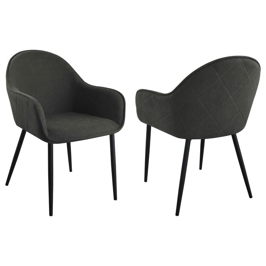 Emma Fabric Upholstered Dining Arm Chair Charcoal (Set of 2) - 115593