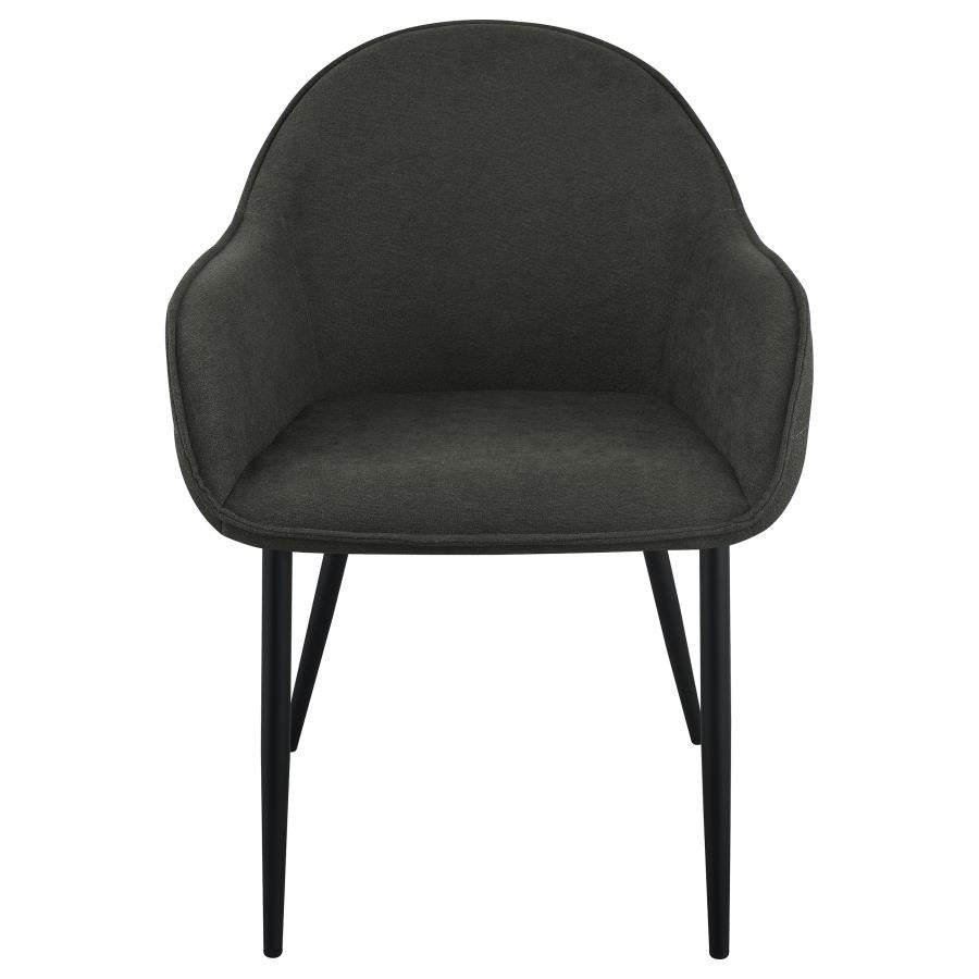 Emma Fabric Upholstered Dining Arm Chair Charcoal (Set of 2) - 115593