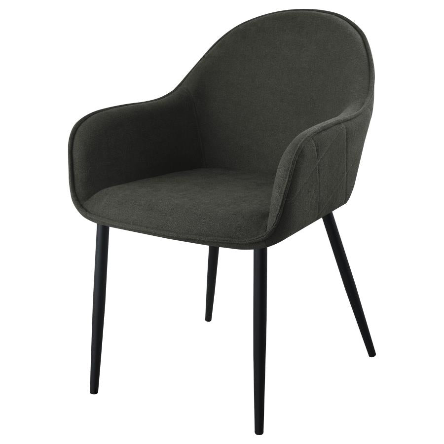 Emma Fabric Upholstered Dining Arm Chair Charcoal (Set of 2) - 115593