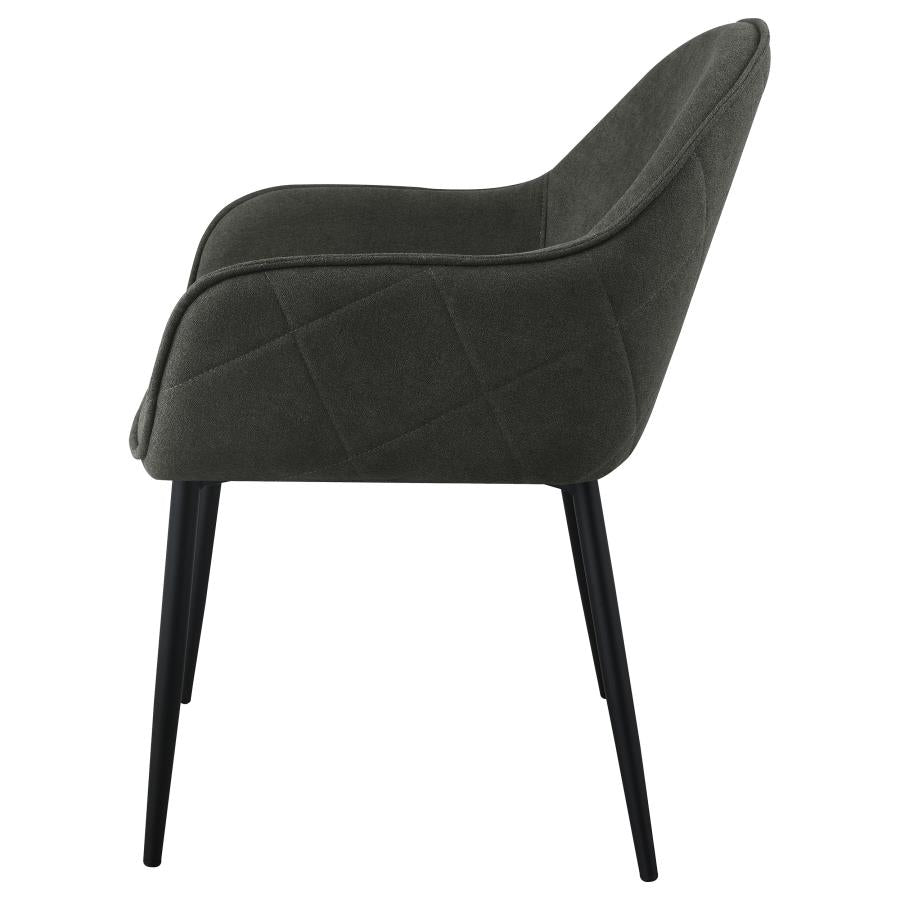 Emma Fabric Upholstered Dining Arm Chair Charcoal (Set of 2) - 115593