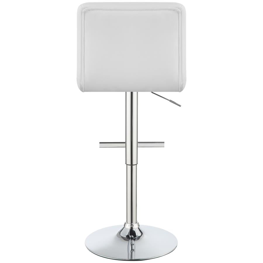 Lenny Upholstered Adjustable Bar Stool White (Set of 2) - 120356