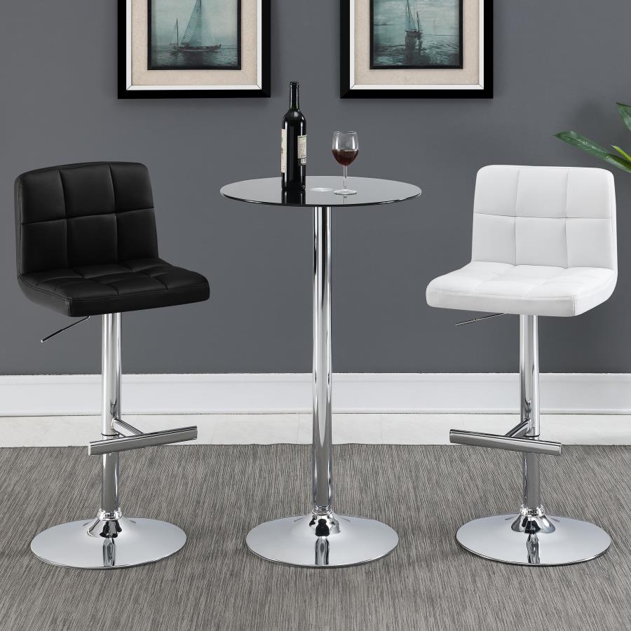Lenny Upholstered Adjustable Bar Stool White (Set of 2) - 120356