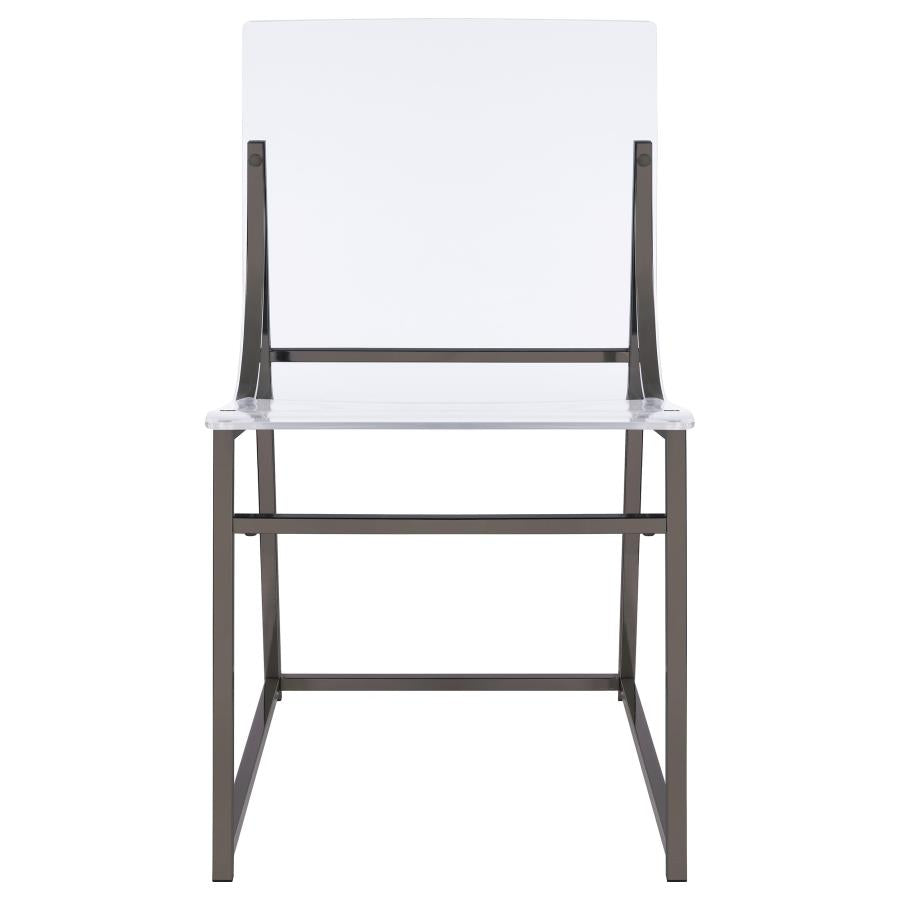 Jillian 5-piece Round Mirror Top Dining Set Black Nickel - 120630-S5