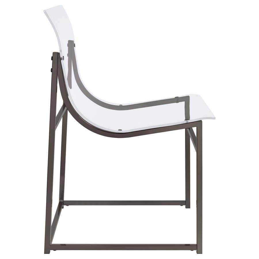 Adino Acrylic Dining Side Chair Black Nickel (Set of 2) - 121142