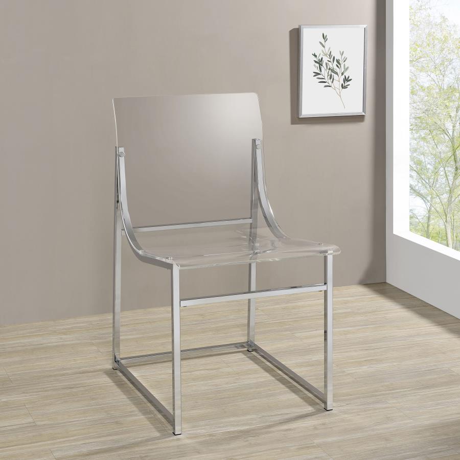 Adino Acrylic Dining Side Chair Chrome (Set of 2) - 121182