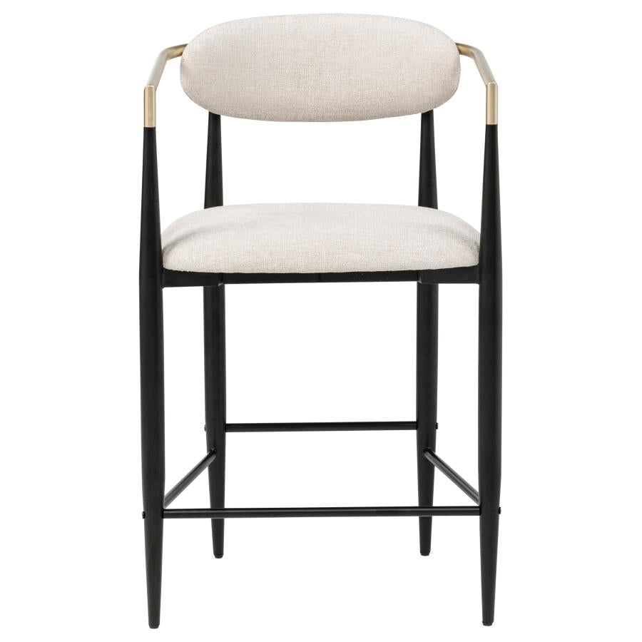 Tina Fabric Upholstered Counter Chair Beige (Set of 2) - 121184