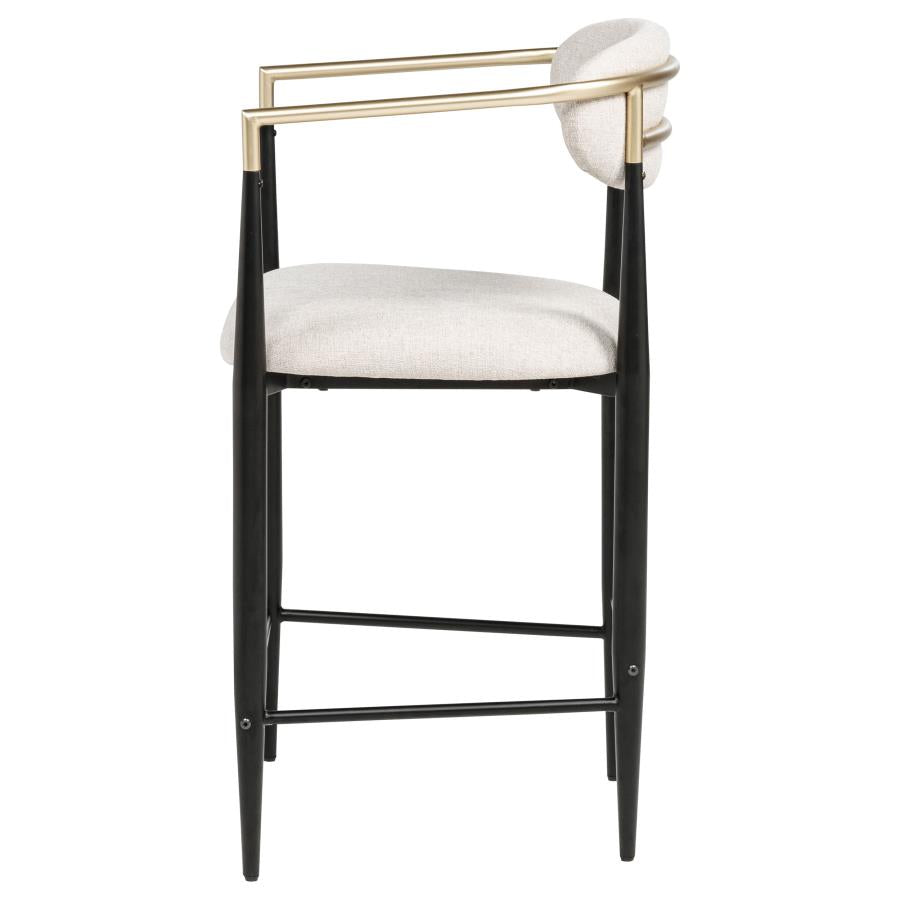 Tina Fabric Upholstered Counter Chair Beige (Set of 2) - 121184