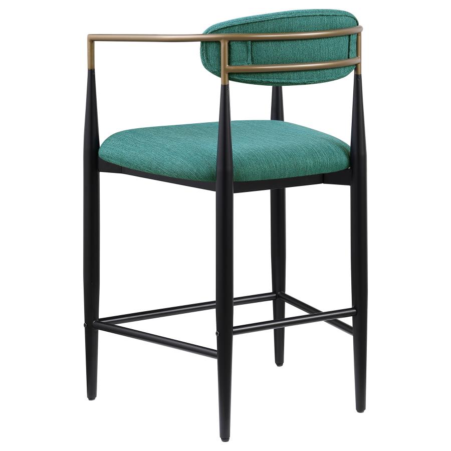 Tina Fabric Upholstered Counter Chair Green (Set of 2) - 121185
