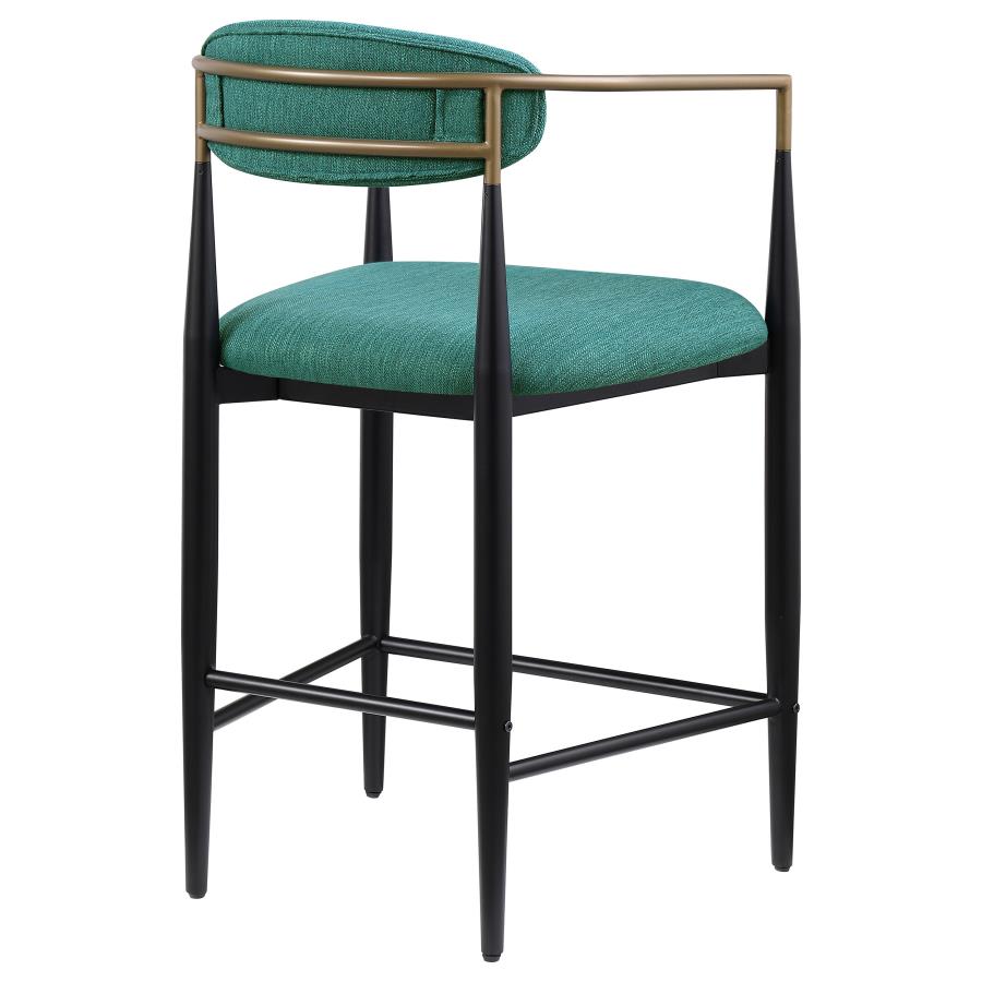 Tina Fabric Upholstered Counter Chair Green (Set of 2) - 121185